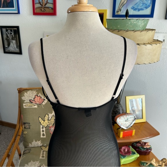 SOLD Retro Dress Sheer Slip Wiggle Black S M 1950s 50s Style Pinup Rockabilly - Picture 6 of 7